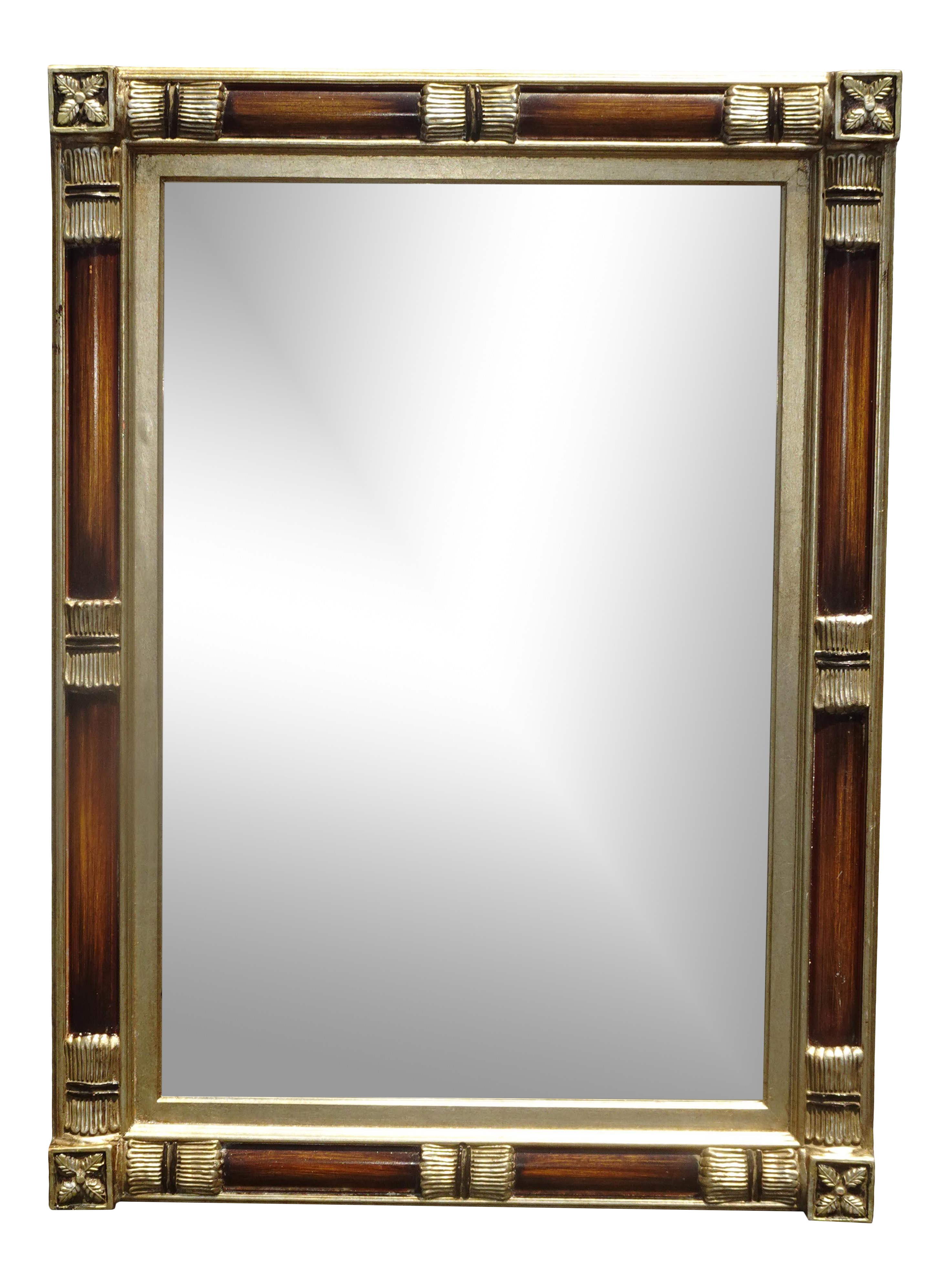 Vintage Modern Gold and Brown Rectangle Wall Mantle Mirror - image 0