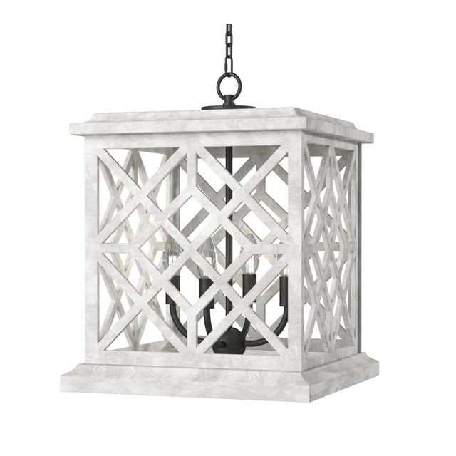 Wood Regina Andrew Chatham Wood Lantern, White For Sale - Image 7 of 7