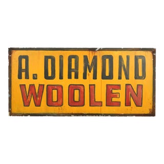 Newly Made Reclaimed A. Diamond Woolen Aluminum Marty Supreme Movie Prop Sign For Sale