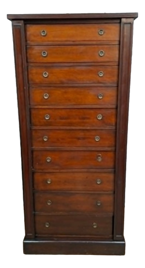 Restoration-Style Weekly Chest in Mahogany and Mahogany Veneer