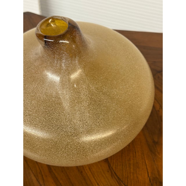 Contemporary Amber Mottled Scavo-Style Art Glass For Sale - Image 3 of 12