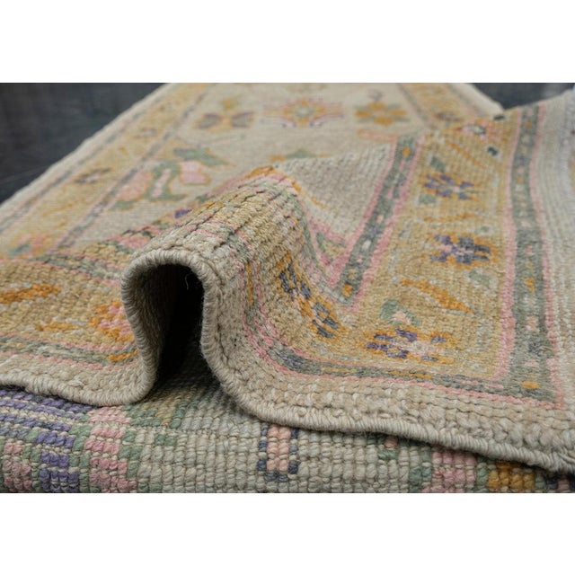 Turkish Oushak Rug 2'11" x 9'11" For Sale - Image 9 of 12