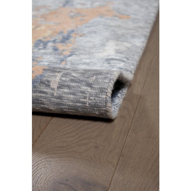 Textile Abstract Hand-Knotted Rug in Bamboo, Silk and Wool, 2010s For Sale - Image 7 of 8