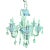 Vintage Murano Glass Crystal Chrome 6 Light Chandelier For Sale