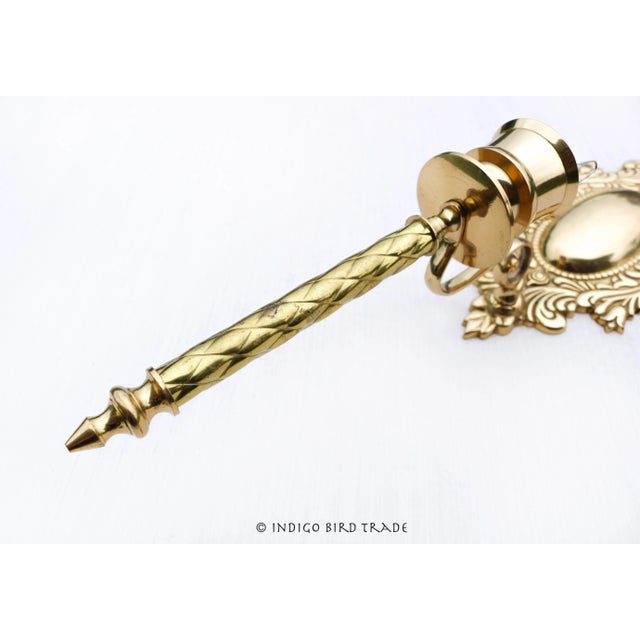 Pair of Vintage Brass Ornate Wall Sconces French Style For Sale In Greenville, SC - Image 6 of 10