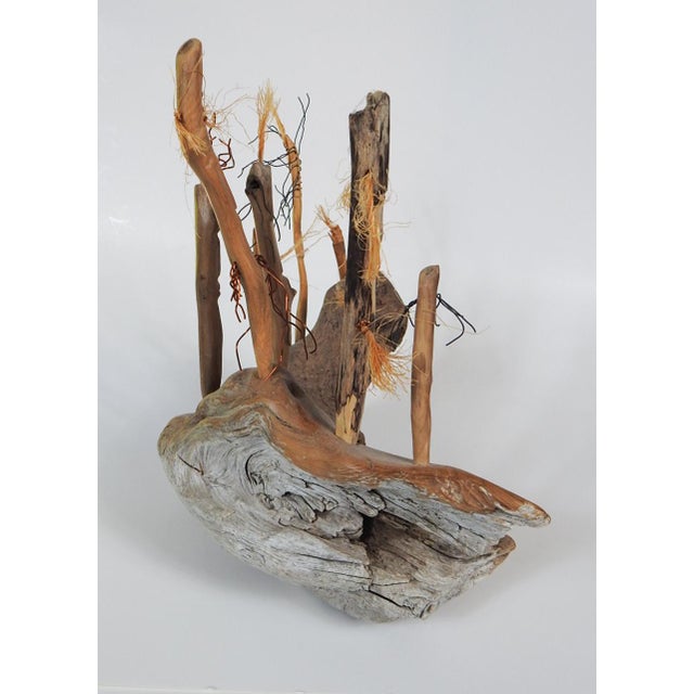 Tan Contemporary Driftwood Abstract Figure Sculpture For Sale - Image 8 of 10