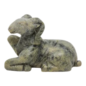 Vintage Hand Carved Jade Stone Egyptian Ram Amulet of Khnum