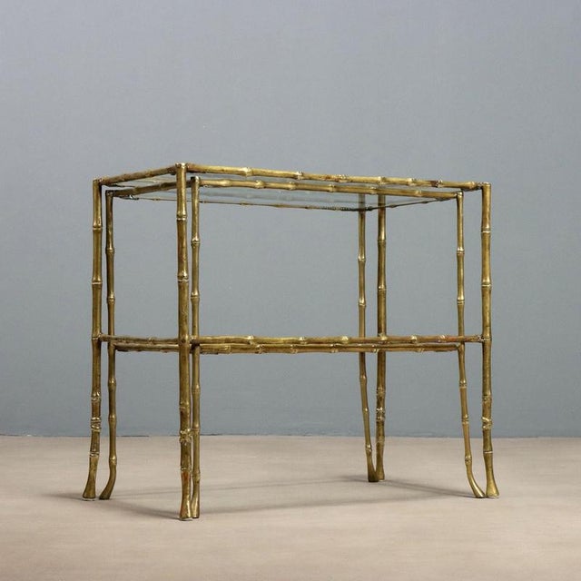 Nesting Tables with Brass Legs, Set of 2 For Sale - Image 8 of 9
