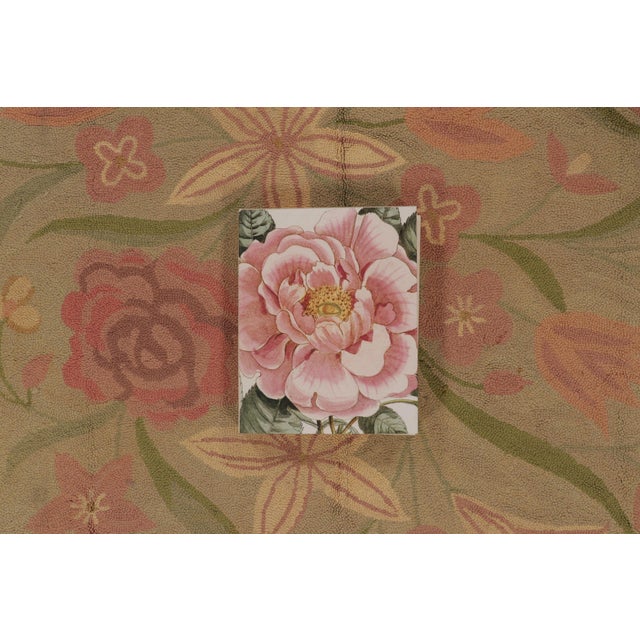 Goldenrod Antique 20th Century Hooked Floral Rug With Colorful Bouquet Design - Rug & Kilim For Sale - Image 8 of 11