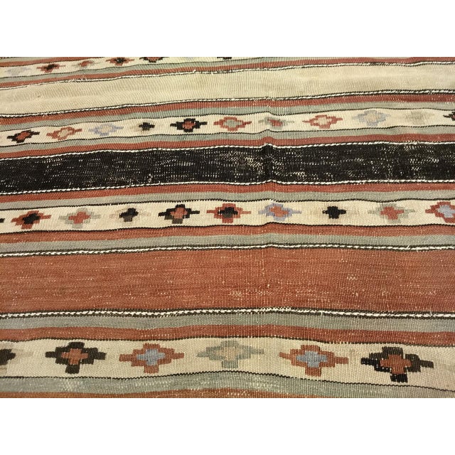 Antique Shahsavan Tribal Kilim, Handwoven Wool, Southwestern Pattern, Earth Tones, 5x7 For Sale - Image 15 of 17