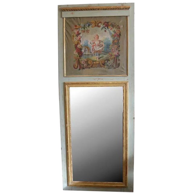 19th C. French Trumeau Mirror For Sale