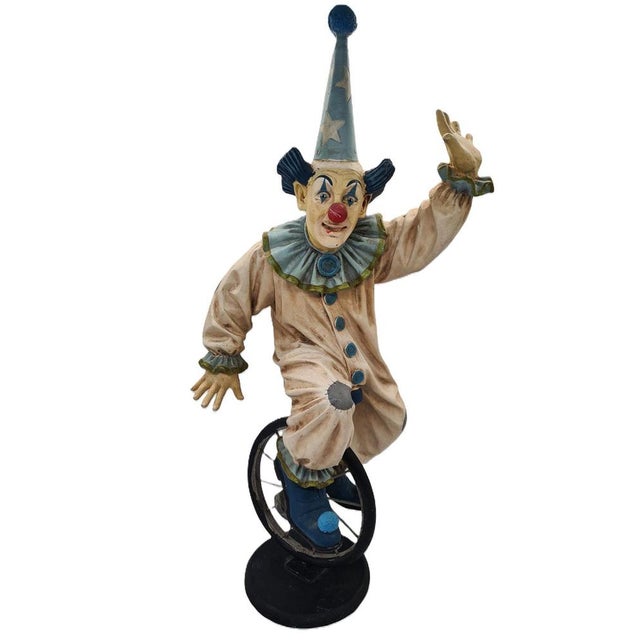 Large Figurine of Clown on Unicycle by Jun Asilo, Philippines, 1990s For Sale - Image 11 of 11