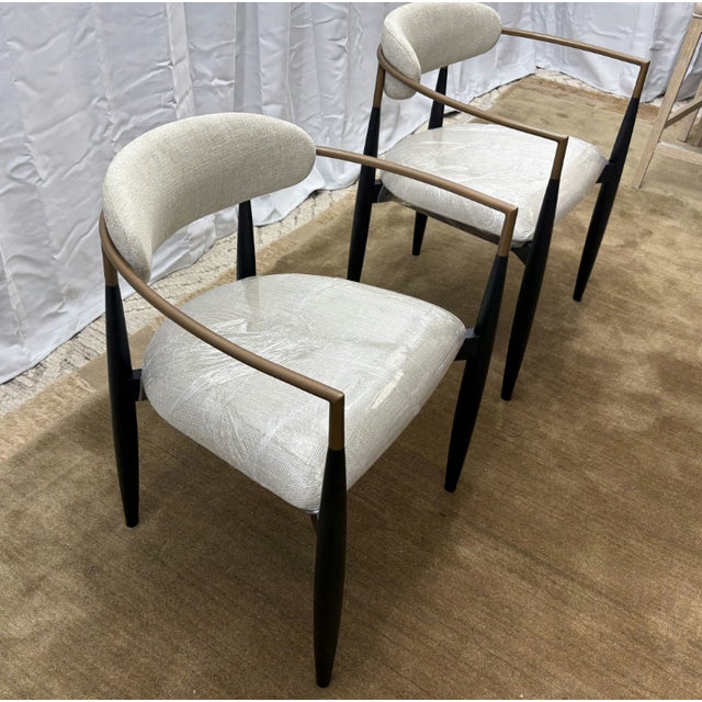 Arhaus Set of Two Arhaus Jagger Dining Arm Chairs For Sale - Image 4 of 18