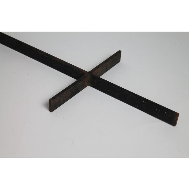 Black Vintage Wrought Iron Cross Candelabra Wall Sconces Attributed to Van Keppel-Green, a Pair, Circa 1960s For Sale - Image 8 of 11
