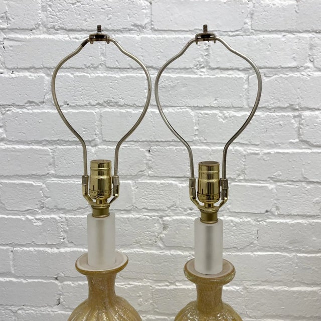 Vintage Italian Murano Glass Lamps - a Pair For Sale - Image 4 of 10