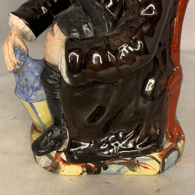 Art Nouveau Antique Staffordshire Night Watchman Toby Jug: George Whitfield, c. 1810-1830 For Sale - Image 3 of 10