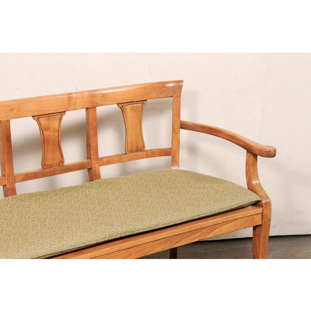 Mid 20th Century Italian 3-Chair Back Sofa Bench W/Cane Seat For Sale - Image 5 of 11