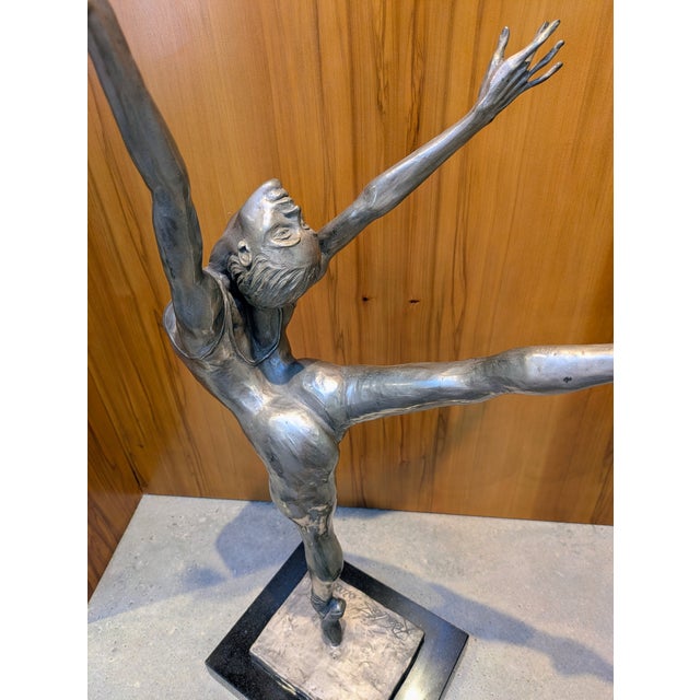 Bronze l.e. Bronze Sculpture: "Arabesque" Signed by Rebecca Clark (138/500) For Sale - Image 8 of 11