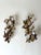 Metal Vintage Italian Mirrored Gilt Metal and Porcelain Rose Sconces, 1940s, Set of 2 For Sale - Image 7 of 18