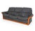 An Ekornes (label attached) Eldorado Stressless leather sofa. The sofa is well made and allows for reclining (mechanism...