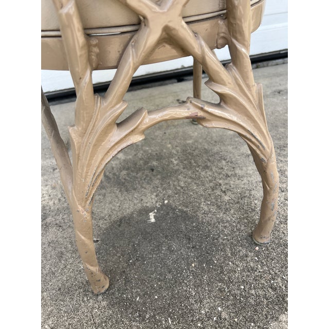 Vintage Hollywood Regency Era Banana Leaf Cast Aluminum Chairs 2 Pieces For Sale - Image 14 of 17