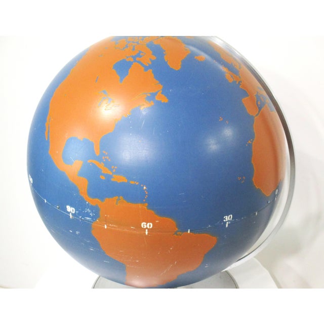 Large Rare Color Metal Military Machine Age Globe by a.j. Nystrom For Sale - Image 11 of 12