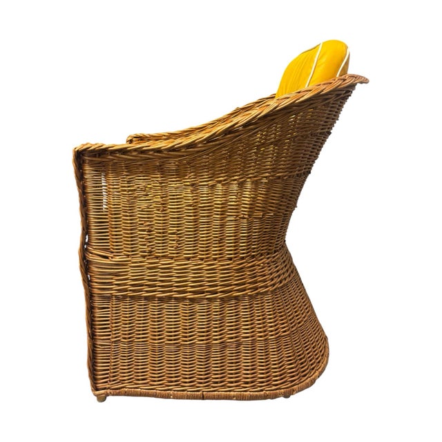 Hollywood Regency 6 Vintage McGuire Wicker Chairs For Sale - Image 3 of 11