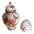 Vintage Floral Chinoiserie Lidded Porcelain Jars Ginger Trinket - Set of 2 For Sale