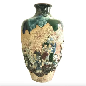 Meiji Period Circa 1900, Monumental Sumida Gawa Art Pottery Vase by Ishiguro Koko