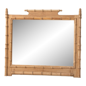 Circa 1900 French Faux Bamboo Carved Wood Wall Mirror