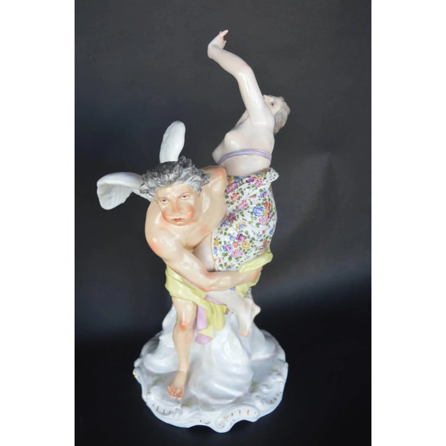 Set of two porcelain figurines in the style of Meissen depicting the "Abduction of the Sabine Women"a historic episode...