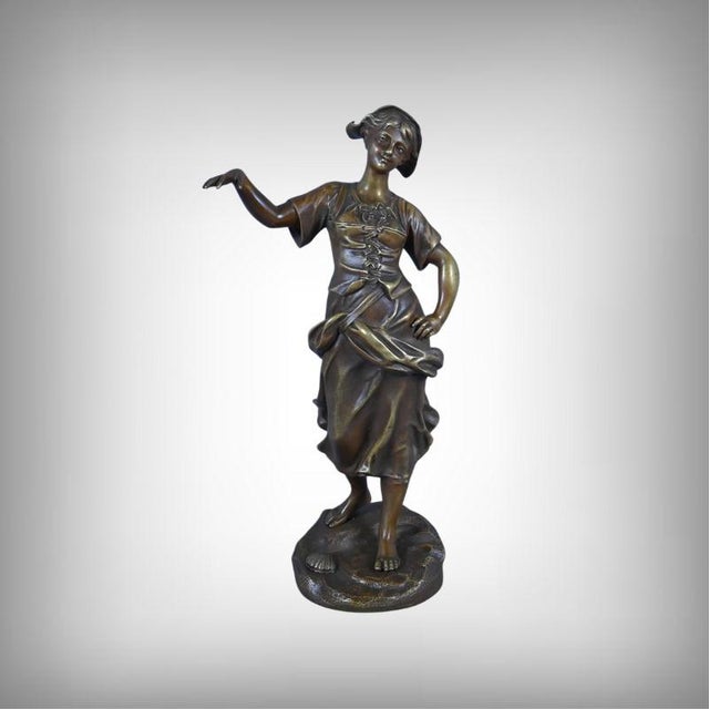 Bronze Fisherwoman by Giraud, 19th Century For Sale - Image 17 of 17