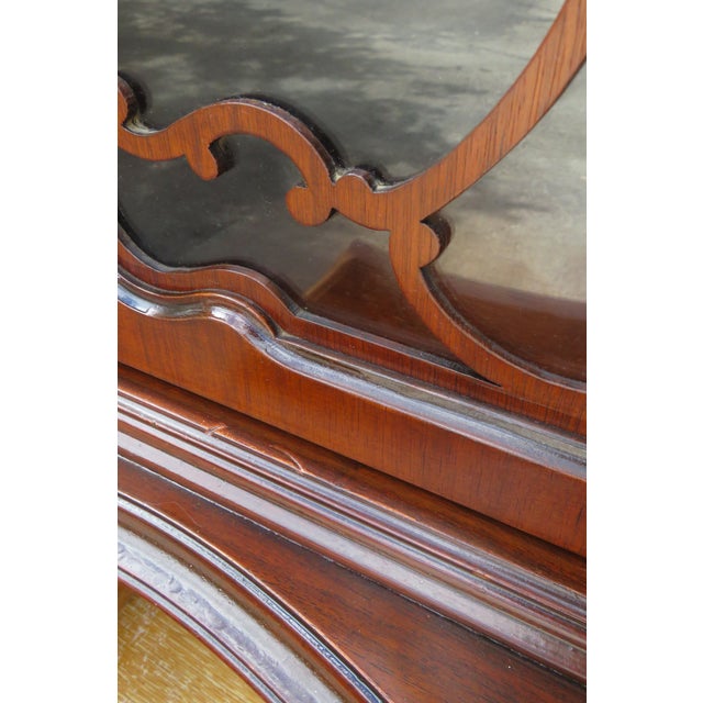 Early 1900s Homer Bros Tall Carved Inlay China Display Cabinet Cupboard 6136 For Sale - Image 12 of 18