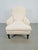 Ivory 19th Century Classic English Country House Armchair in Linen, 1970s For Sale - Image 8 of 12