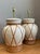 Wood Vintage Ceramic and Rattan Table Lamps - Pair For Sale - Image 7 of 14