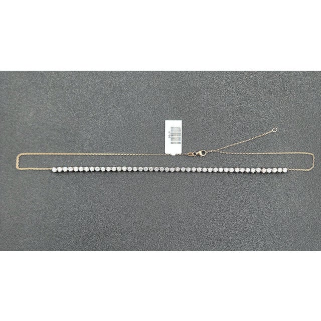 Metal 3.87 Ct Halfway Diamond Tennis Necklace For Sale - Image 7 of 8
