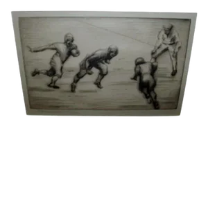 1920 Rosamond Tudor Signed Etching - Footballers