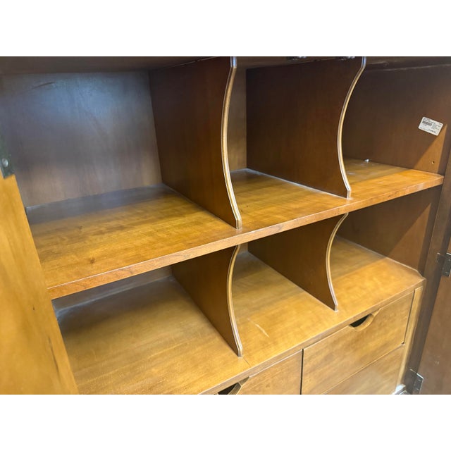 Late 20th Century Drexel Heritage Burlwood Hollywood Regency Armoire Cabinet For Sale - Image 12 of 12