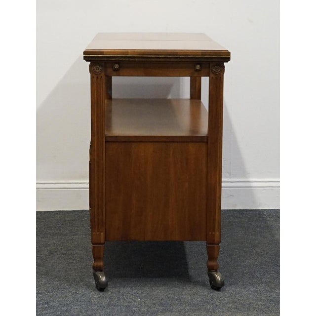Davis Cabinet Co. Solid Walnut Italian Provincial 80" Flip Top Server Buffet For Sale - Image 12 of 12
