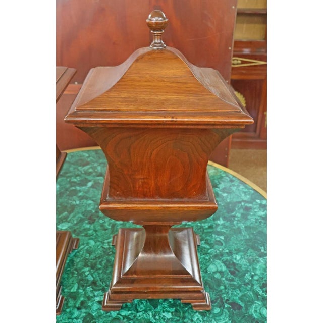 Pair of Late 19th Century English Mahogany Regency Style Urn Knife Boxes For Sale - Image 12 of 12