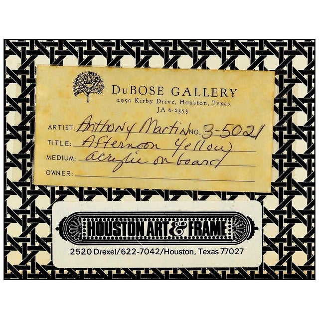 1970s Afternoon Yellow, Anthony V. Martin For Sale - Image 5 of 5