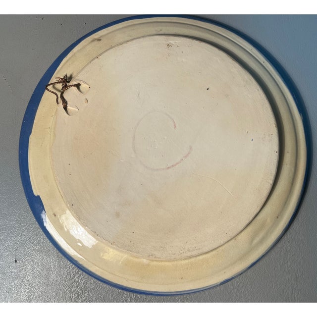 Mexican Talavera Mexican Plate With Daisies Majolica Pottery Signed C Hand Painted For Sale - Image 3 of 4