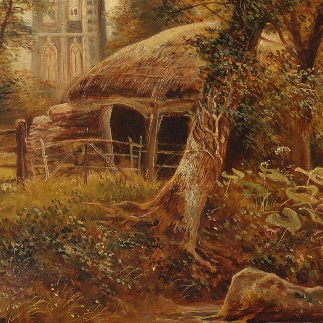 W. V. Tippel, Landscape with Cows and Shepherd, 1886, Oil on Canvas For Sale - Image 6 of 14