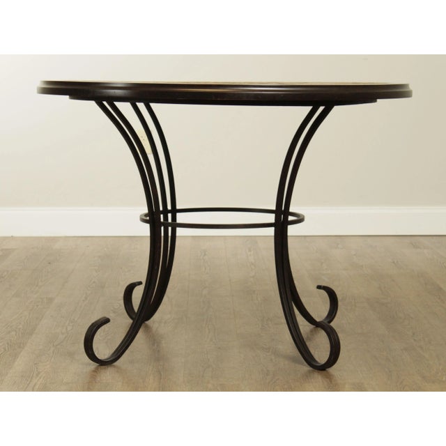 1990s Wrought Iron Five Piece Dining Bistro Set, Round Table & 4 Chairs For Sale - Image 5 of 13