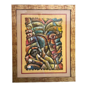 2000s "Rhythms of the Soul" Abstract Expressionism Acrylic on Canvas Painting by Alphanso Blake, Framed