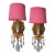 Pink Shade Palm Beach Regency Style Wall Sconces, a Pair For Sale