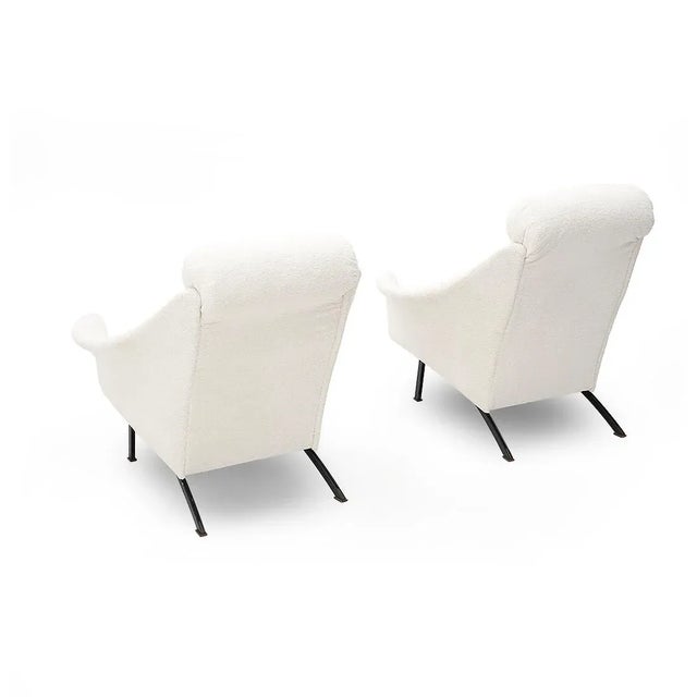 1950s White Bouclé Armchairs, 1950s, Set of 2 For Sale - Image 5 of 16