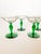 Art Deco Antique Art Nouveau Green Blown Glass Coupes - Set of 4 For Sale - Image 3 of 10