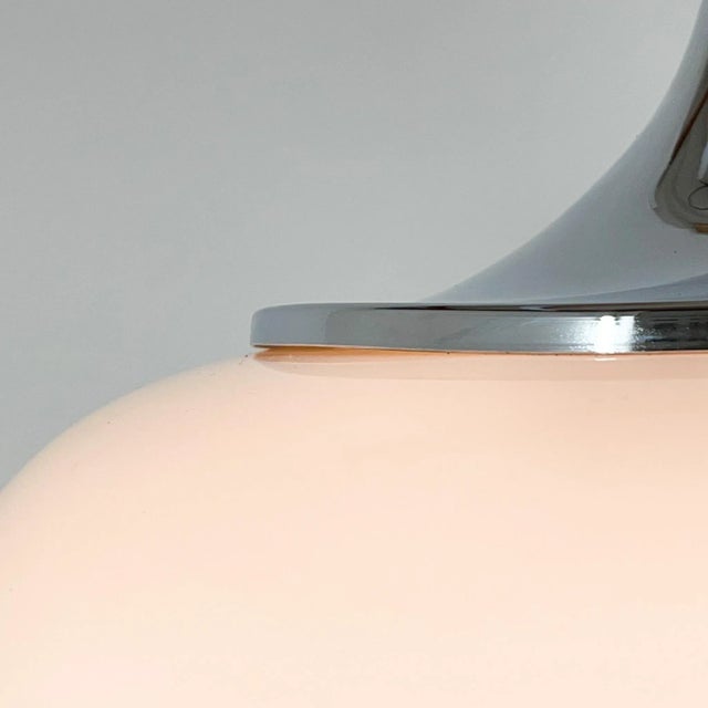 Metal Mid-Century White Pendant attributed to Guzzini for Meblo, Italy, 1970s For Sale - Image 7 of 12