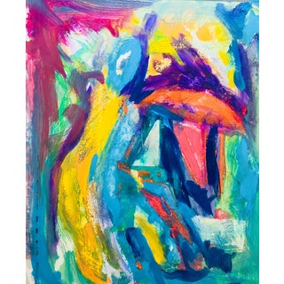 Abstract Fauve Original Acrylic Painting "The Farmer" by Erik Sulander For Sale